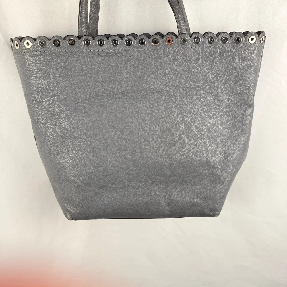 Kate Spade Paloma Pebbled Gray Tote Bag Large Scallop Edge Shoulder Bag Classic‎